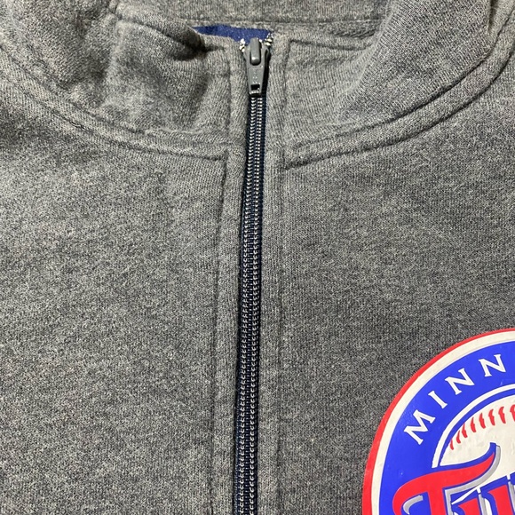 Mens Minnesota Twins MLB 1/4 Zip Gray Pullover Size 2XL - Picture 5 of 12